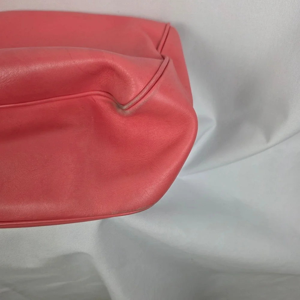 Kate Spade Coral Pink Leather Shoulder Bag Flap Front Pockets Gold‎ Hardware